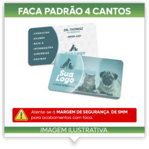 FACA PADRAO 4 CANTOS PARA CARTÃO VISITA